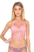 Luli Fama Heart Of A Hippie Weave Fringed Halter Top